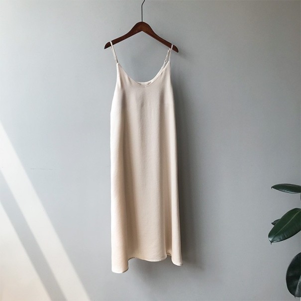 Vestido sin tirantes de color liso A2784 beige S