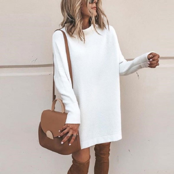 Vestido suéter suelto blanco S