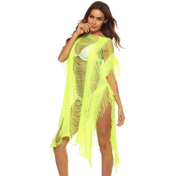 Vestido transparente de mujer P853 amarillo neón