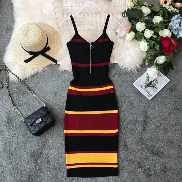 Vestido tubo de rayas amarillo M