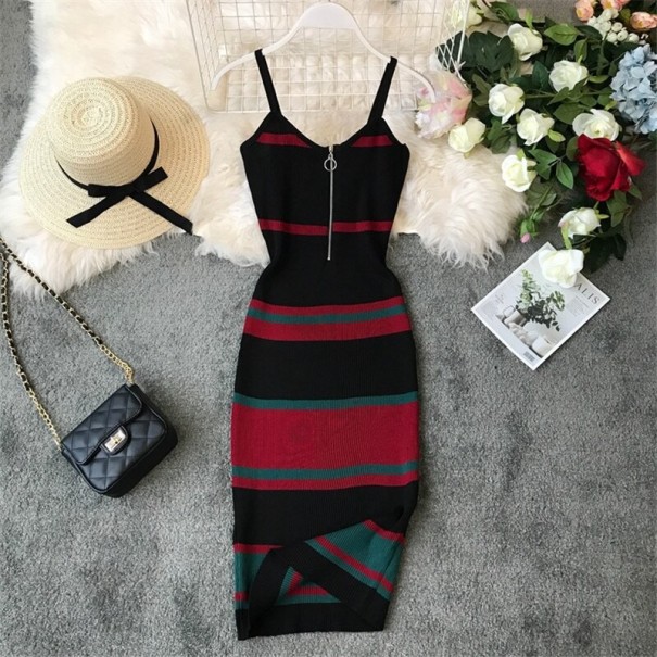 Vestido tubo de rayas rojo S