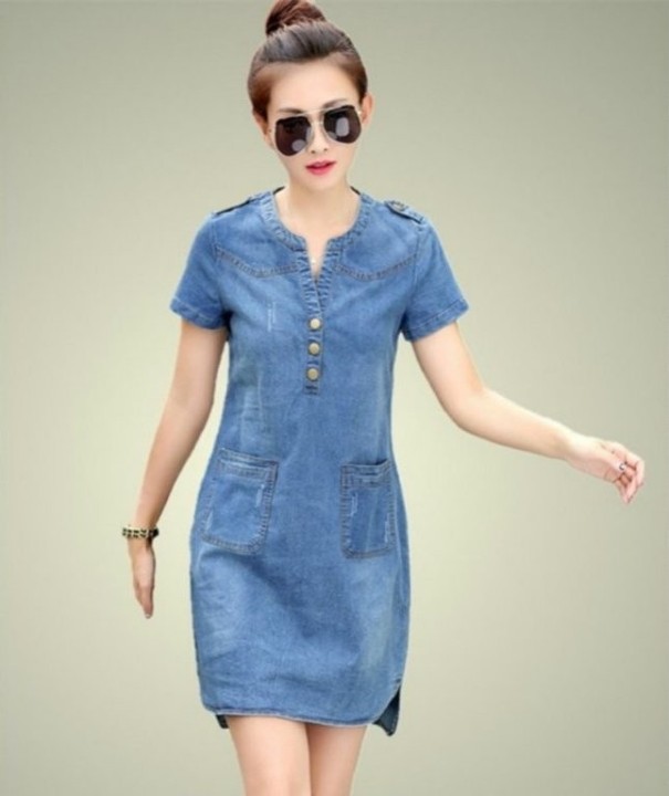 Vestido vaquero mujer Irma azul claro XL