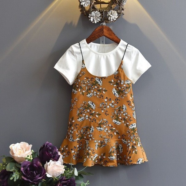 Vestido y camiseta niña N100 mostaza 5