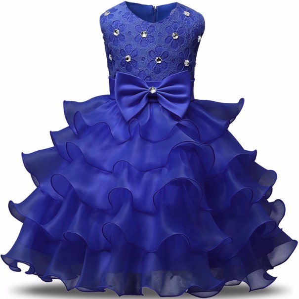 Vestidos de niña de lujo J2563 azul oscuro 8