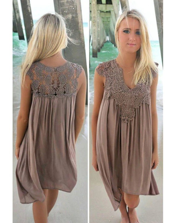 Vestidos sueltos de verano para mujer marrón XL