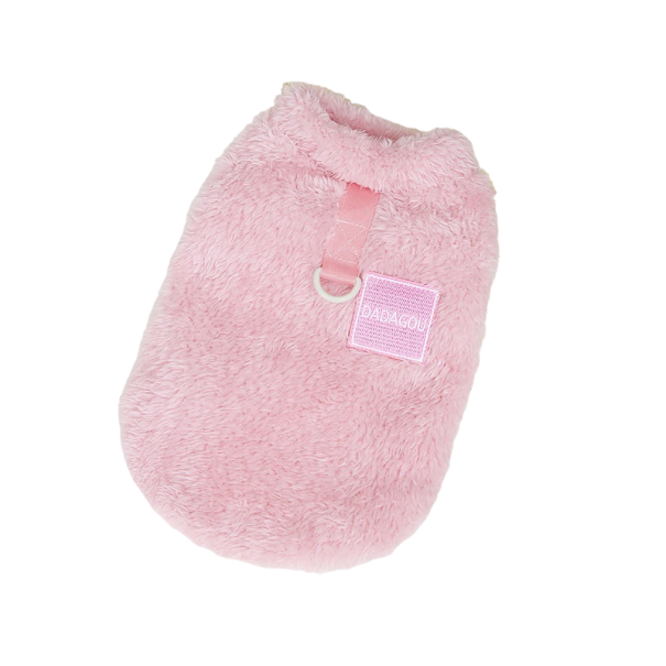 Vêtement en polaire pour chiens Pull d'hiver chaud Sweat à capuche en polaire pour chiens Veste chaude unie pour chiens rose M