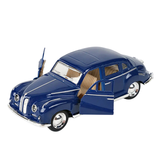 Veteranbil model 1:32 13 x 5 x 3,5 cm Metal retro bil Samler model af historisk køretøj Legetøj til børn og drenge blå