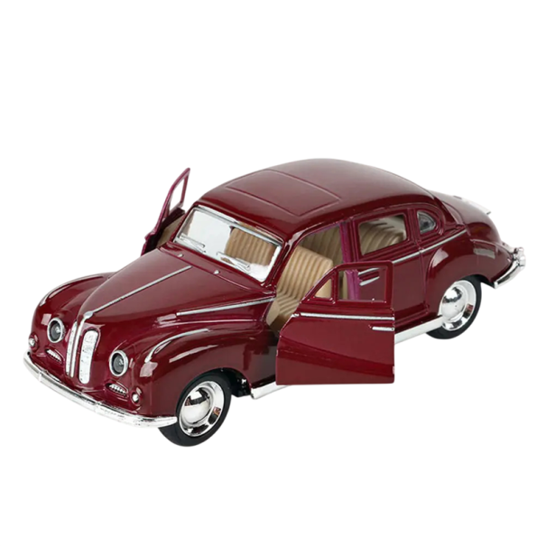 Veteránský model auta 1:32 13 x 5 x 3,5 cm Slitinové retro autíčko Sběratelský model historického vozu Hračka pro děti a chlapce červená