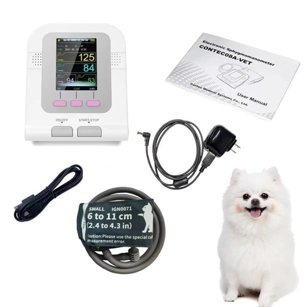 Veterinární digitální tlakoměr pro zvířata měření krevního tlaku manžeta 6–11 cm displej pro psy a kočky 1