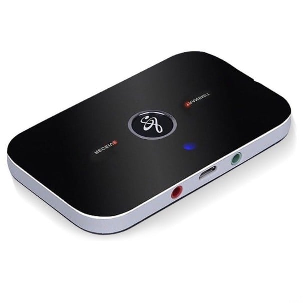 Vezeték nélküli bluetooth audio adapter Bluetooth 5.0 fogadásra és továbbításra 10 m hatótávolság Akkumulátor 600 mAh Üzemidő kb. 8 óra Két 3,5 mm 1