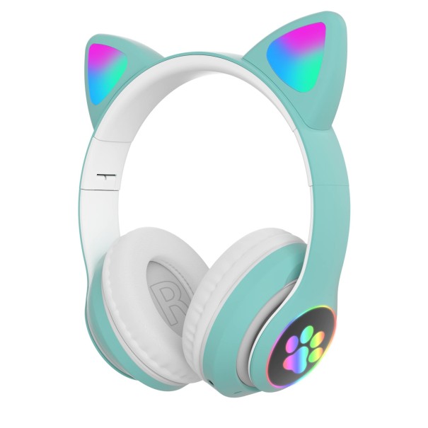 Vezeték nélküli Bluetooth fejhallgató fülekkel zöld