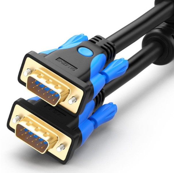 VGA-Kabel an Monitor J1579 anschließen blau 5 m