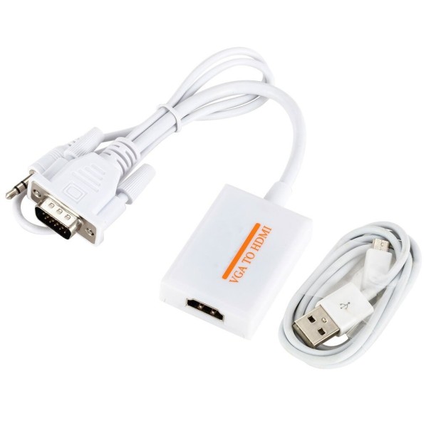 VGA till HDMI-adapter med ljudkabel