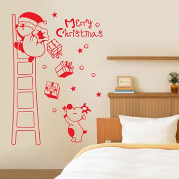 Vianočné samolepka Santa Claus červená