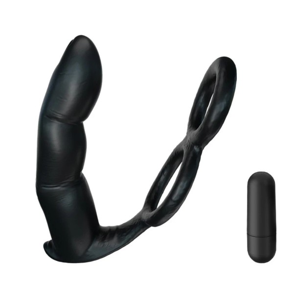 Vibrador 2 en 1 en forma de dedo con anillos de estrangulamiento integrados, silicona médica, diseño ergonómico, estimulación flexible, fácil mantenimiento, embalaje discreto 1