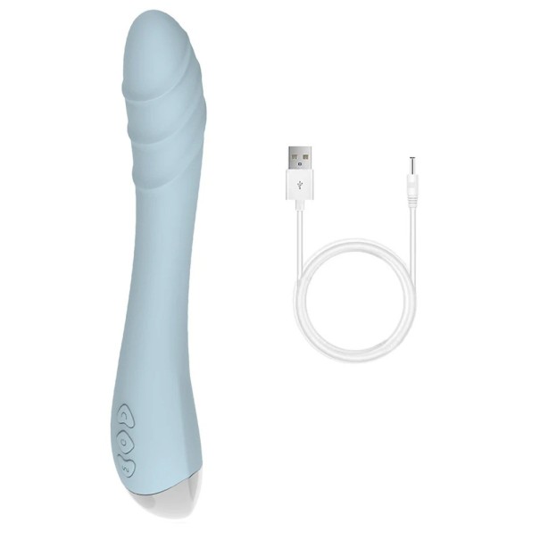 Vibrador de silicona 20x3 cm con cabeza realista de pene real, forma adaptable, 10 modos de vibración, carga USB Embalaje discreto azul