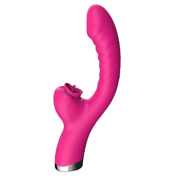 Vibrator cu stimulare dublă Vibrator rezistent la apă cu 20 de moduri de vibrație Jucărie sexuală pentru femei 2 în 1 roz