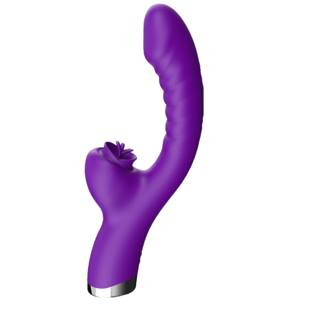 Vibrator cu stimulare dublă Vibrator rezistent la apă cu 20 de moduri de vibrație Jucărie sexuală pentru femei 2 în 1 violet