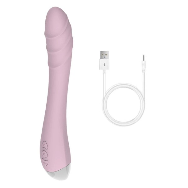 Vibromasseur en silicone 20x3 cm avec tête réaliste de pénis, forme adaptable, 10 modes de vibration, chargement USB Emballage discret rose