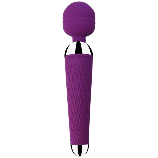 Vibromasseur étanche Magic Wand avec moteur puissant, 10 vitesses, 4 niveaux d'intensité et chargement USB Emballage discret violet foncé