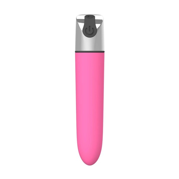 Vibromasseur mini en silicone au design compact et à l'emballage discret rose