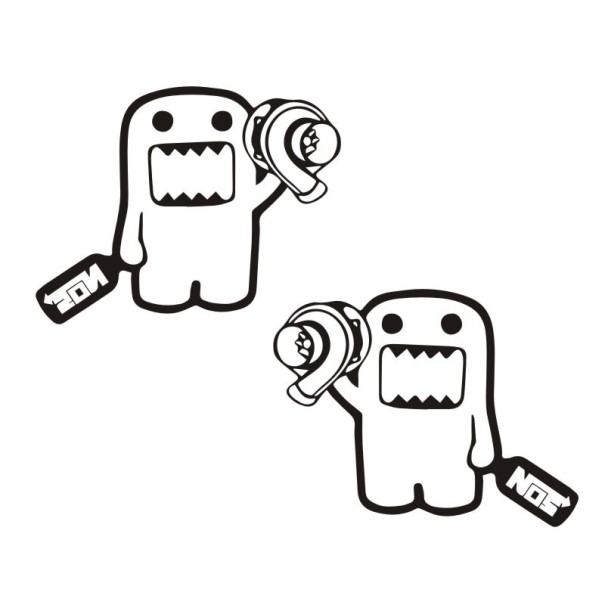 Vicces autós matrica 2 db fekete