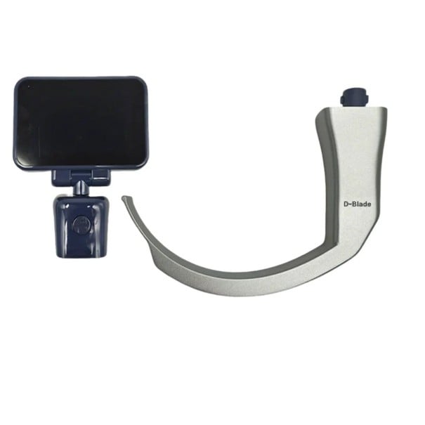 Videolaryngoskop D-Blade pro obtížnou intubaci Silně zahnutá lžíce 13,27 cm Kanyly 7,5 až 10 mm Displej 3 palce s Micro SD kartou Stříbrný 1