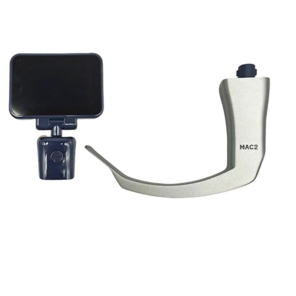 Videolaryngoskop MAC2 pro menší dospělé pacienty Lžíce délky 12,11 cm Kanyly 5 až 6 mm Displej 3 palce s 6 LED diodami Stříbrný 1