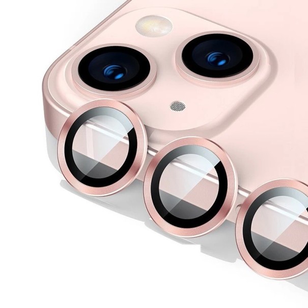 Vidro protetor para a câmara traseira do iPhone 15 Pro Max rosa