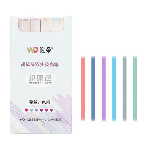 Vierkante markers 6 kleuren 2
