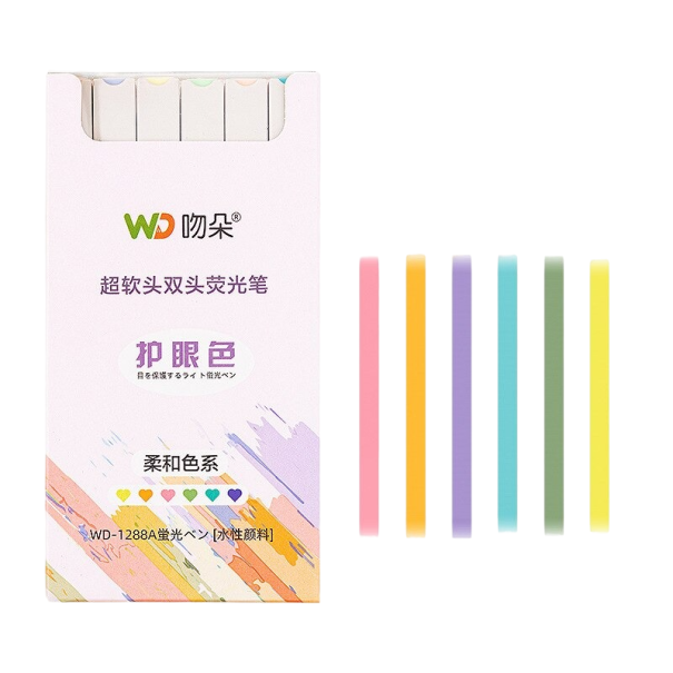 Vierkante markers 6 kleuren 3