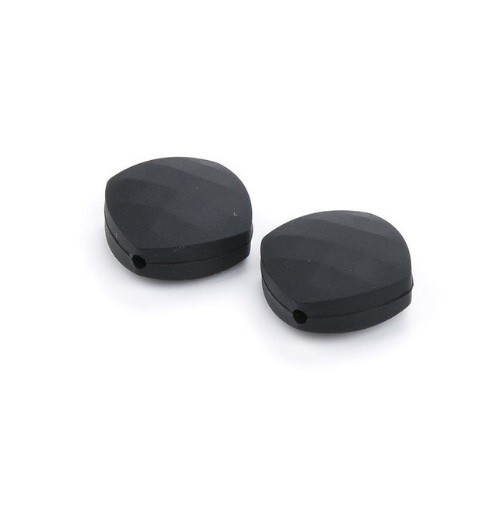 Vierkante siliconen kralen voor kinderen - 50 stuks zwart