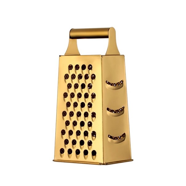 Vierseitige Reibe aus Edelstahl golden