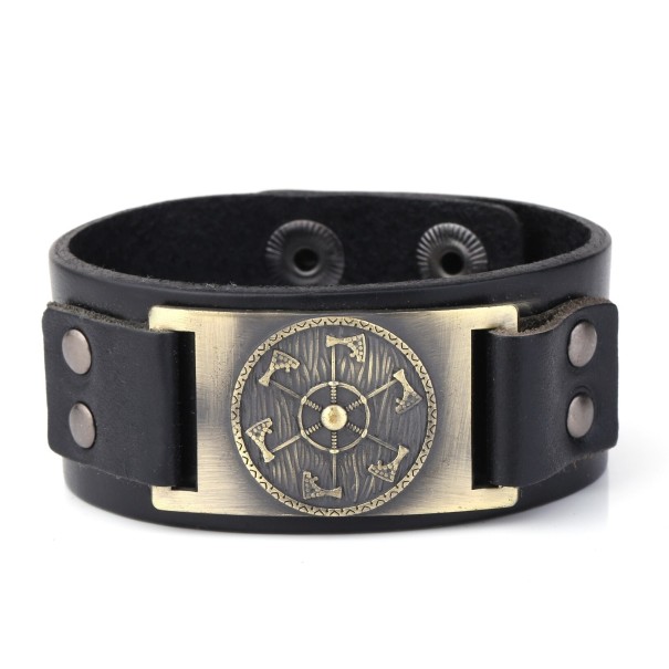 Vikingarmband i läder för män H685 brun 6