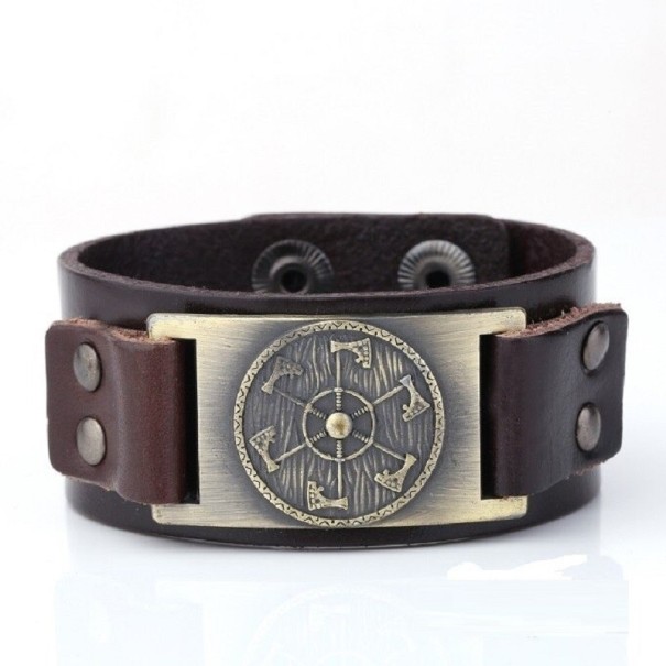 Vikingarmband voor heren van leer H685
