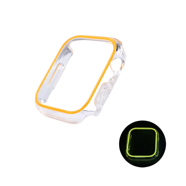 Világító luminiszcens védőtok Apple Watch 40 mm kemény PC ház ütköző keret az iWatch Series 4 5 6 SE kiegészítő a karóra tokhoz sárga