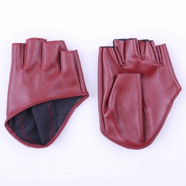 Vingerloze handschoenen voor dames wijnrood