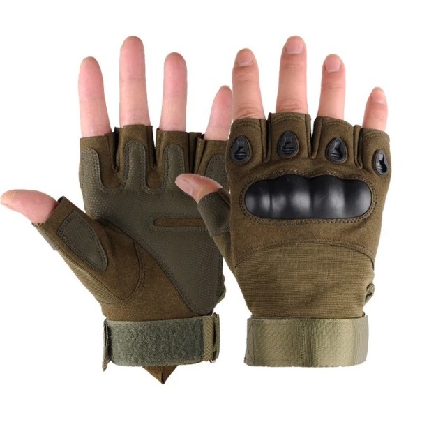 Vingerloze militaire handschoenen, tactische outdoor vingerloze handschoenen, leger vingerloze handschoenen groen M