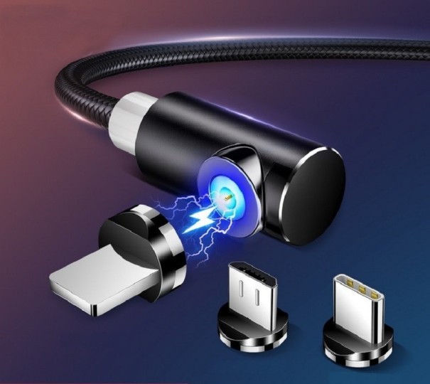 Vinklad magnetisk USB-kabel