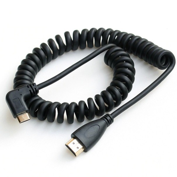 Vinklad Mini HDMI till HDMI flexibel anslutningskabel M/M