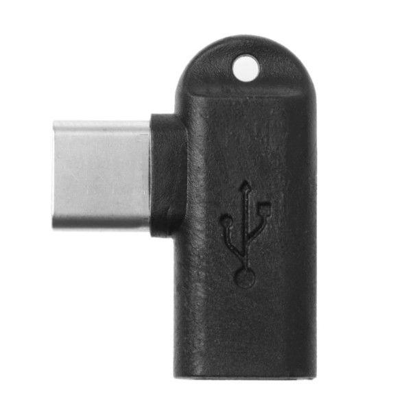 Vinklad USB-C till Micro USB M/F-adapter svart