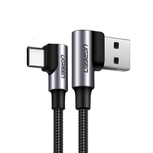 Vinklad USB / USB-C-kabel 1 m