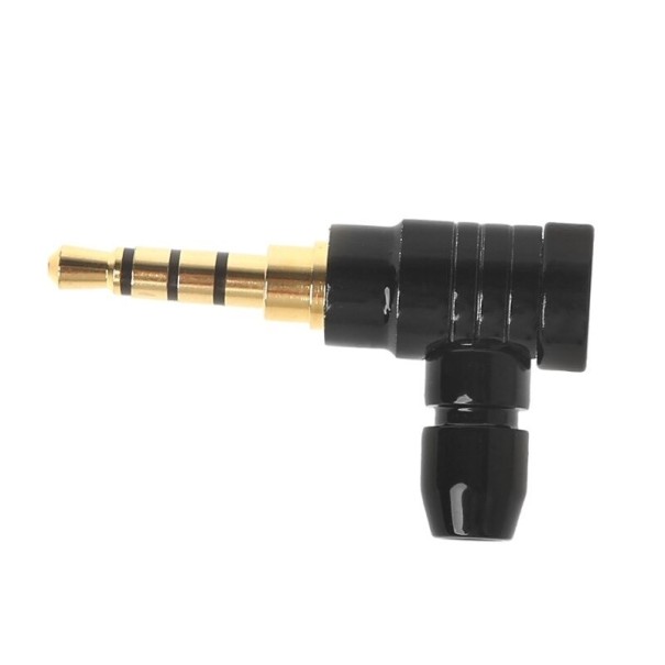 Vinklet 3,5 mm jackstik sort