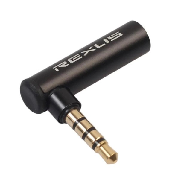 Vinklet adapter 3,5 mm jackstik M/F 5 stk
