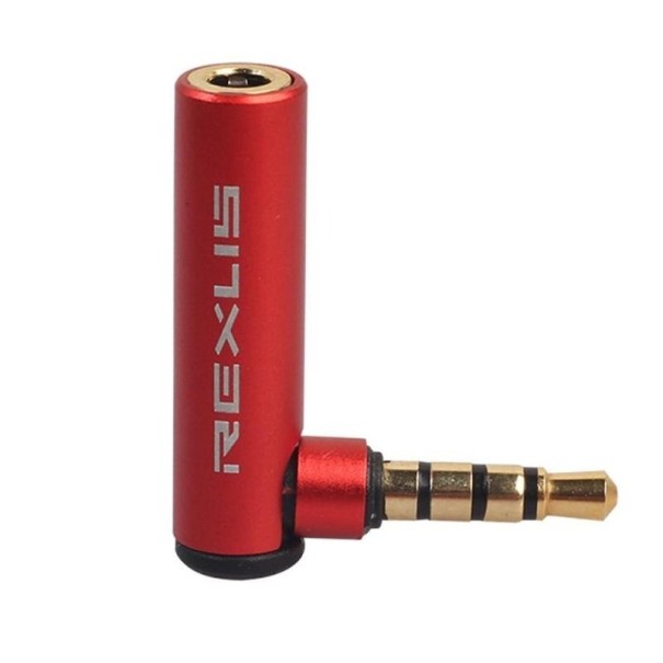 Vinklet adapter 3,5 mm jackstik M/F K1065 1 stk
