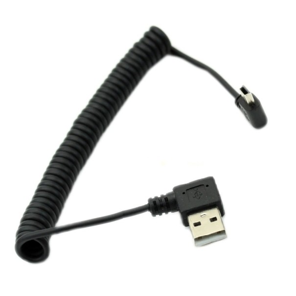 Vinklet fleksibelt USB til Mini USB 5-bens kabel 1