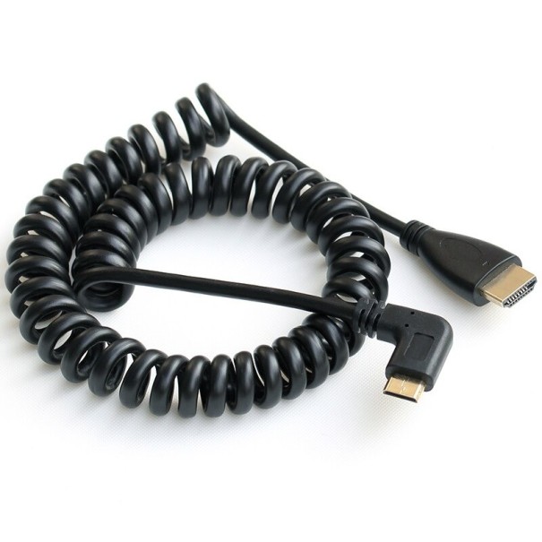 Vinklet Mini HDMI til HDMI fleksibelt forbindelseskabel M/M 1