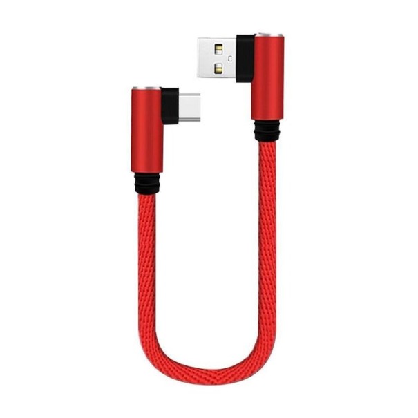 Vinklet USB / USB-C datakabel K568 rød