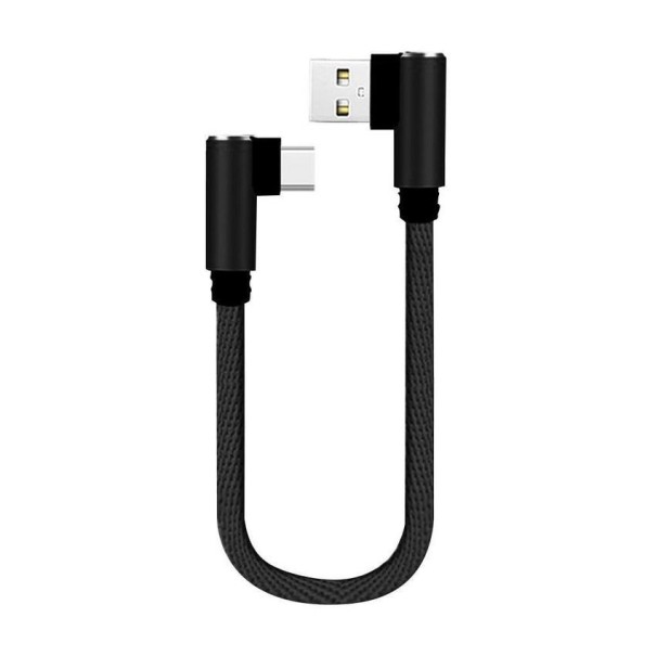 Vinklet USB / USB-C datakabel K568 sort
