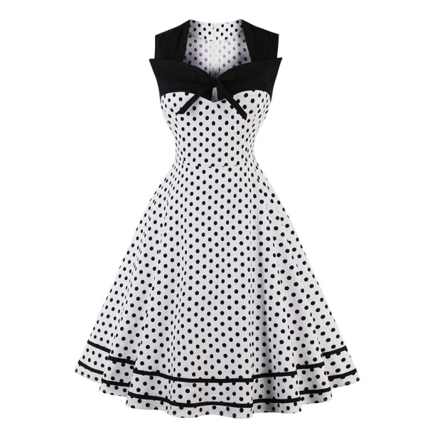 Vintage-mekko, jossa leveä hame L 3